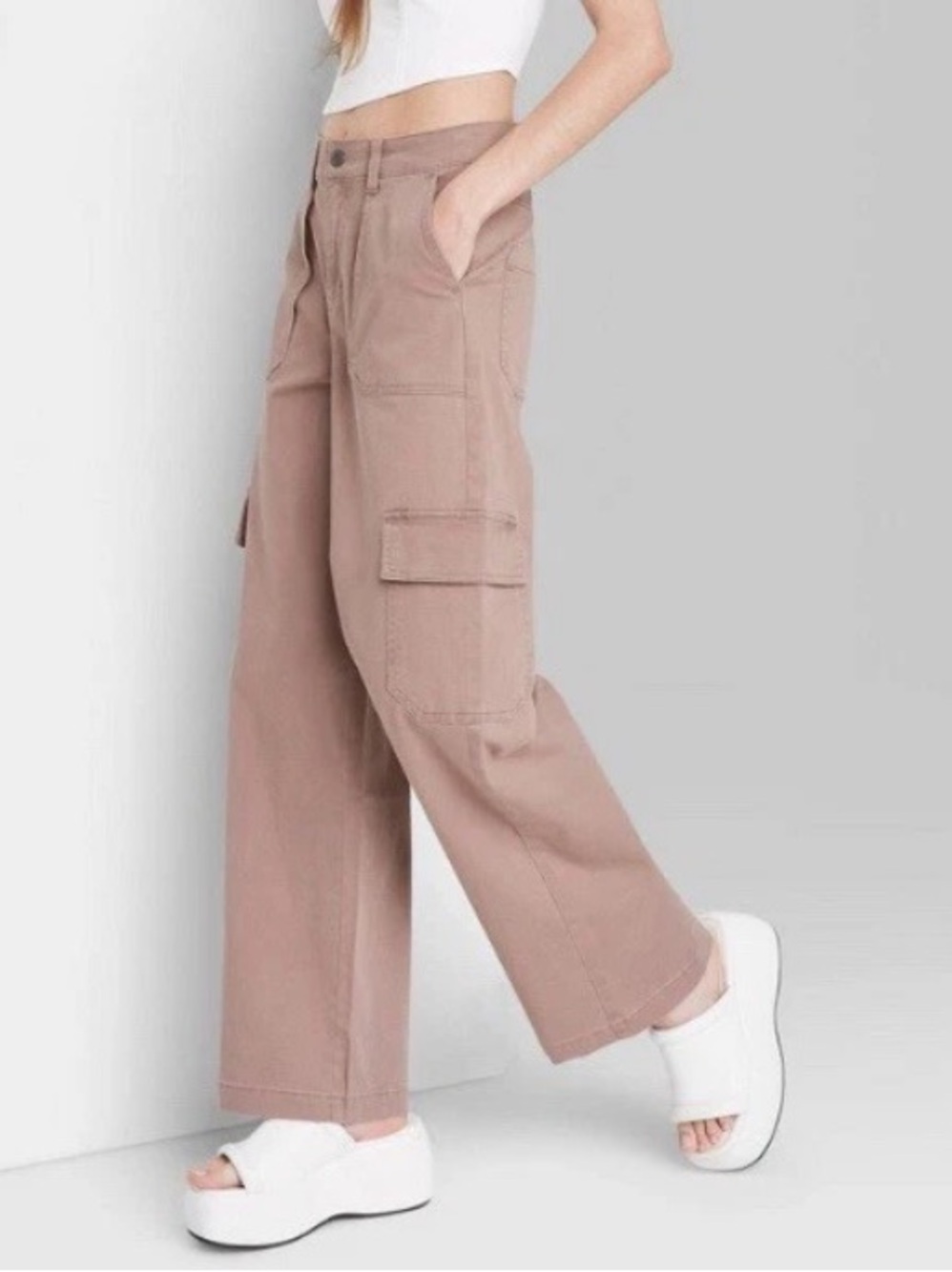 Wild Fable High-Rise Straight Cargo Pants Size: L Inseam: 30”